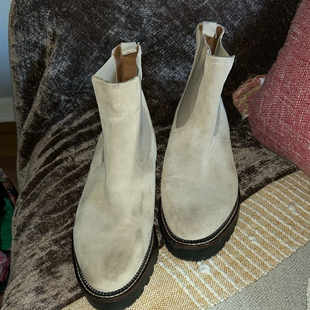 Caslon Light Tan Suede Ankle Boots - Picture 2 of 9